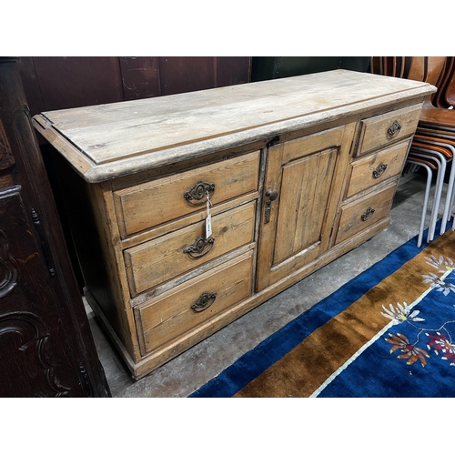 1015 - A Victorian pine low dresser, width 153m depth 49cm height 83cm