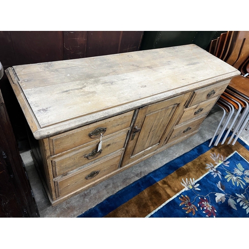 1015 - A Victorian pine low dresser, width 153m depth 49cm height 83cm