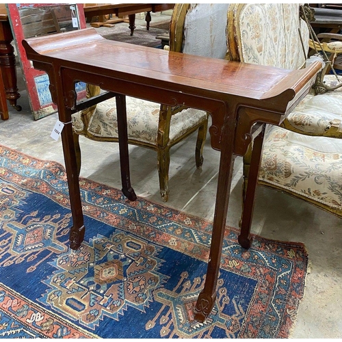 1024 - A Chinese hardwood altar table, width 93cm height 84cm