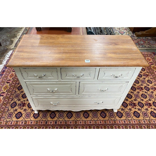 1040 - A later painted hardwood Laura Ashley chest of six drawers, width 116cm