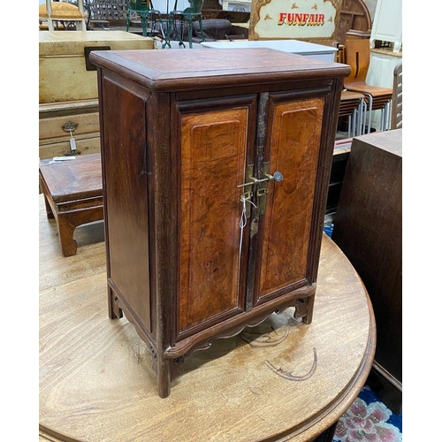 1051 - A Chinese hardwood table cabinet, width 43cm height 65cm