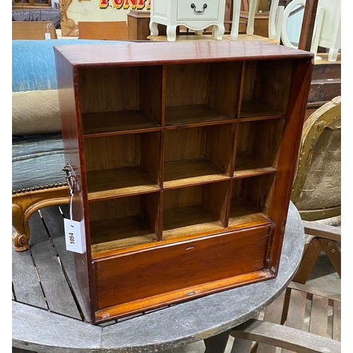 1054 - A Chinese stained pine table cabinet, width 45cm height 52cm