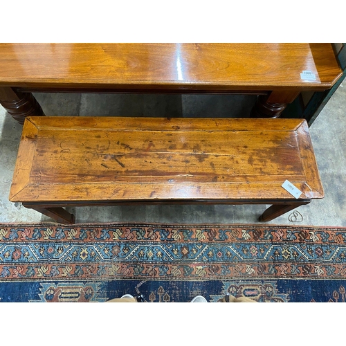 1059 - A Chinese elm bench seat, width 111cm