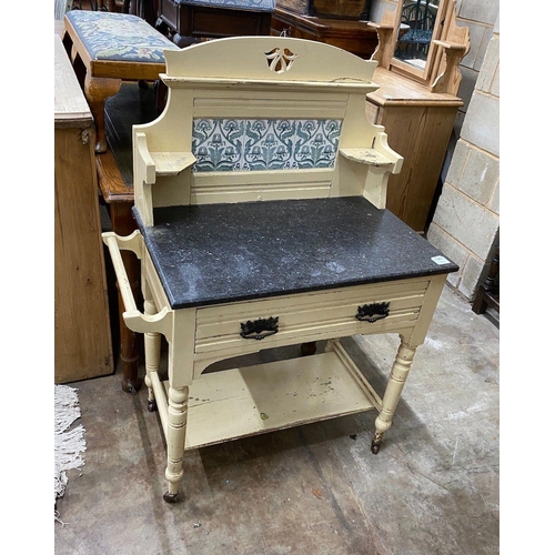 1083 - A Victorian later painted marble top washstand, width 86cm