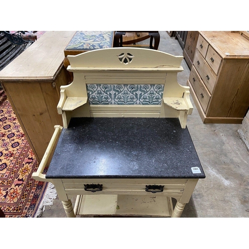 1083 - A Victorian later painted marble top washstand, width 86cm