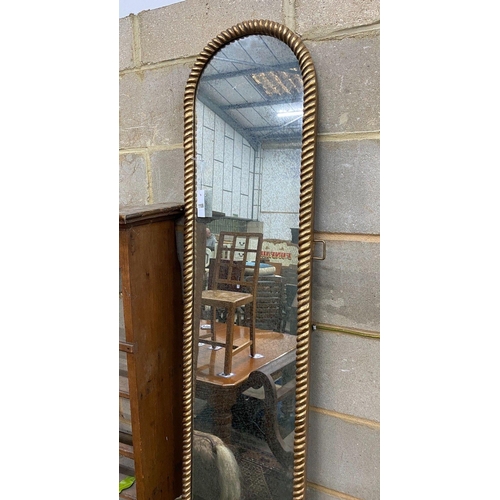 1108 - A gilt composition framed wall mirror, width 36cm height 214cm