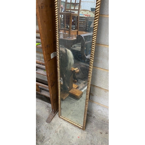 1108 - A gilt composition framed wall mirror, width 36cm height 214cm