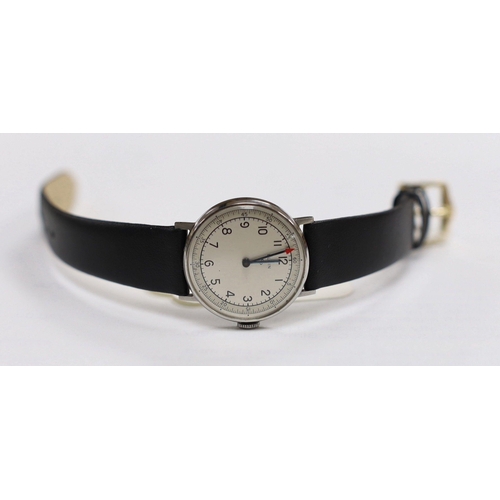 1936 - A gentleman's WWII stainless steel Elgin military wristwatch, the case back engraved 'Major J.M. Kel... 