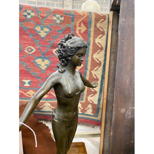 1019 - An Art Deco style bronze female bather, height 71cm