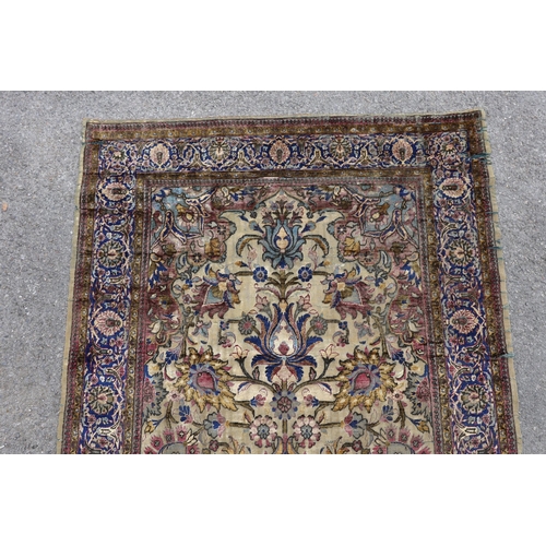 1048 - A Persian tree of life silk rug, 206 x 128cm