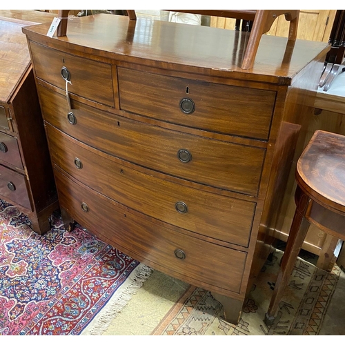 1092 - A Regency mahogany bowfront chest, width 107cm, depth 53cm, height 106cm