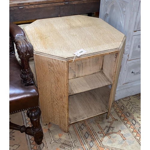 1103 - A  Libertys style bleached oak octagonal book table, width 60cm, height 60cm