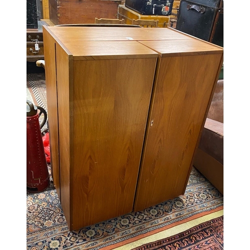 1112 - A mid century teak Magic Box enclosed desk possibly by Mummenthaler & Meier, Switzerland, interior... 