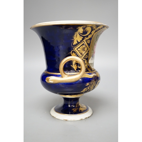 1342 - An early 19th century Derby two handled vase. 16cm high