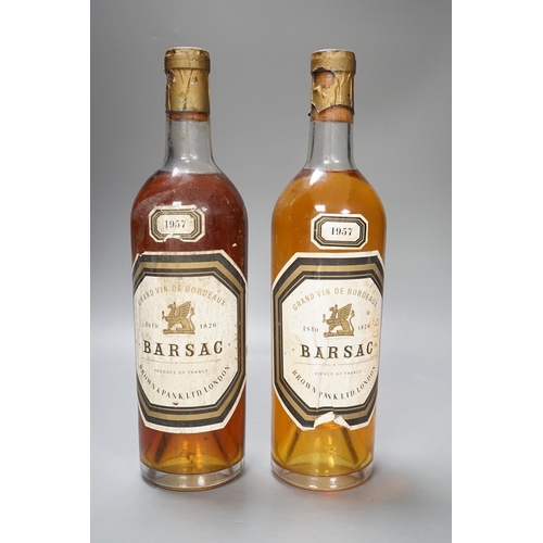 1347 - Two bottles of 1957 Barsac Grand Vin Bordeaux,