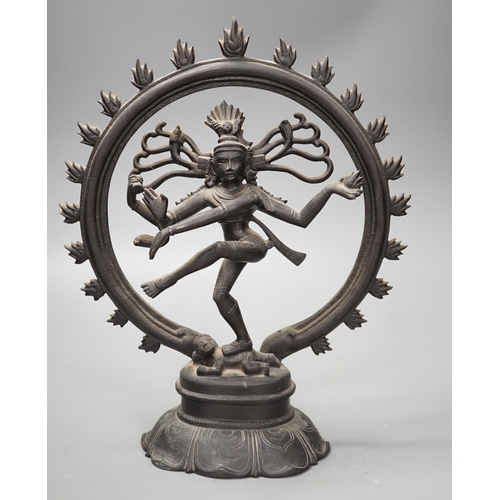 1349 - An Indian bronze of Shiva in a Natya Shastra pose. 30cm high