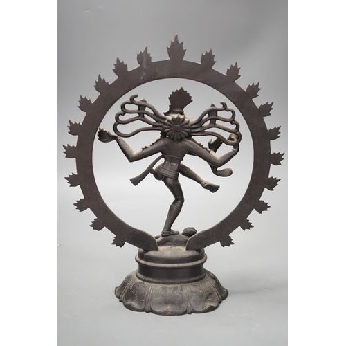 1349 - An Indian bronze of Shiva in a Natya Shastra pose. 30cm high