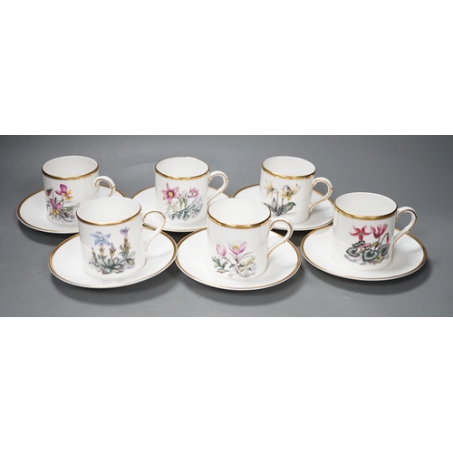 1350 - A boxed Royal Worcester coffee cans and saucers for six