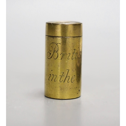 1465 - Marquis of Wellington British Victories in the Peninsular Campaign cylindrical brass box by Thomaso... 