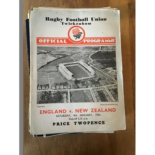 1467 - A collection of approximately 58 international and domestic Rugby Football Union programmes 1936 to ... 