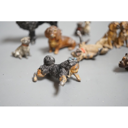 1469 - A small collection painted cast metal figures, dogs, to include dancing dogs, (group)