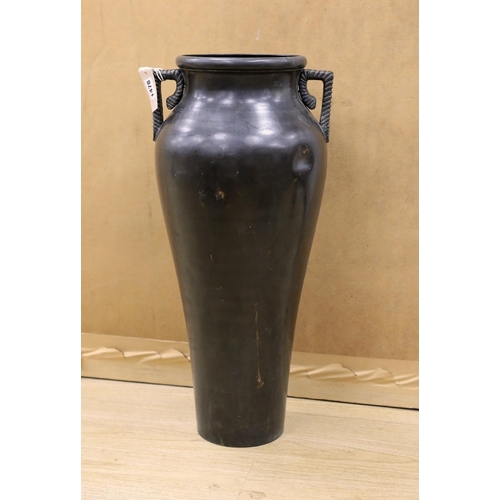 1473 - A large Japanese bronze two handled vase, 61cm high