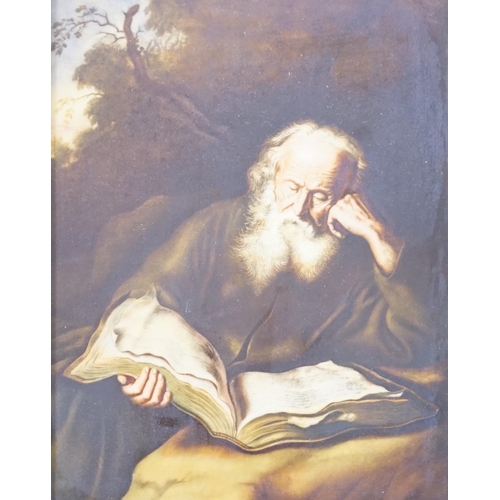 1475 - A Rosenthal porcelain plaque  printed with Einsiedler Von Koninck, study of a saint reading a bible,... 