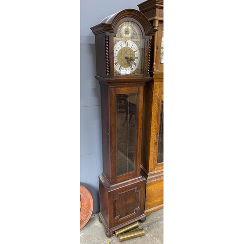 1 - A modern eight day longcase clock, with strike/silent in the arch, height 193cm