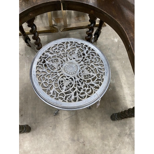 116 - A Victorian style cast iron circular table, diameter 36cm, height 72cm