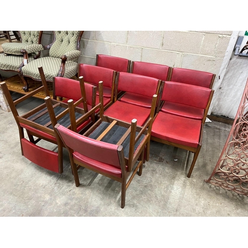 117 - A set of ten 1950s teak dining chairs, possibly Mackintosh