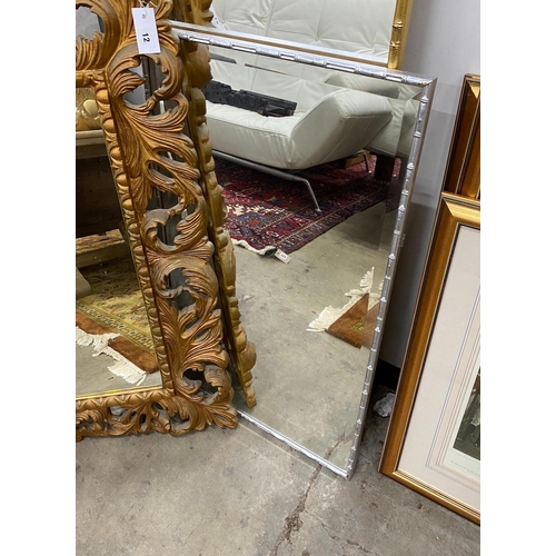 12 - Three composition wall mirrors, largest 110 x 80cm