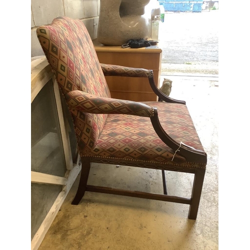 132 - A 19th century Gainsborough armchair, width 70cm, depth 76cm, height 95cm