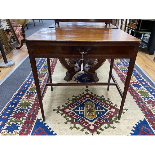 169 - A George III mahogany side table fitted drawer width 71cm, depth 46cm, height 70cm.