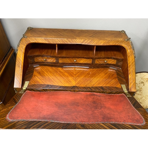 210 - A Louis XV style inlaid kingwood bureau de dame, width 72cm, depth 45cm, height 93cm