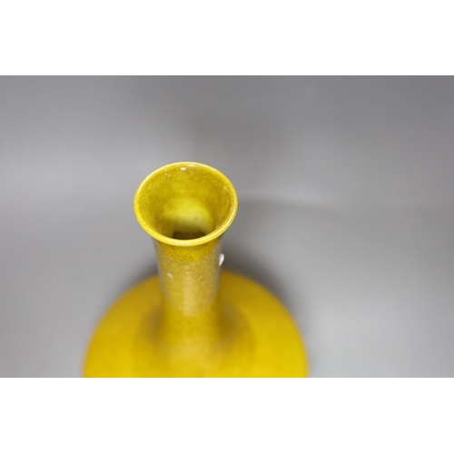 257 - A Chinese yellow crackle glaze bottle vase, 26cm