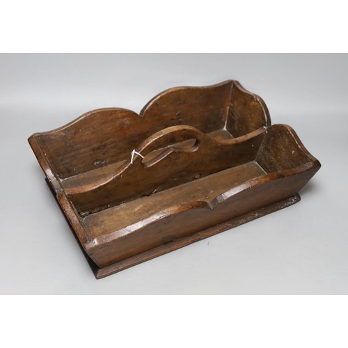 273 - A 19th century rosewood tea caddy and a mahogany cutlery tray