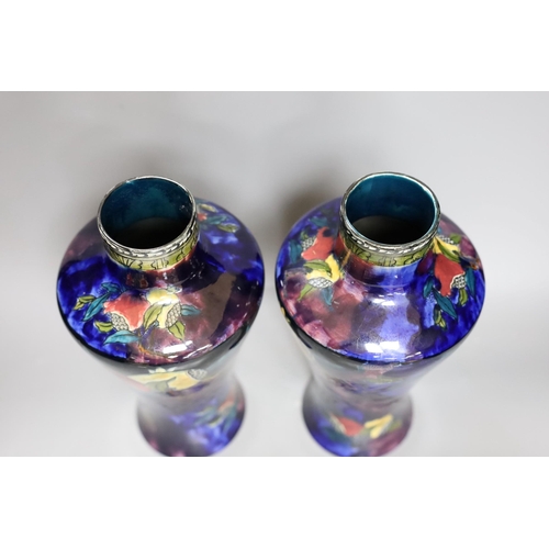 280 - A pair of S. Hancock & Sons Rubens Ware vases, 29cm