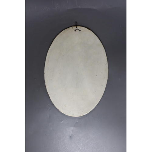 298 - A late 18th century creamware Autumn oval plaque, 32.5cm long