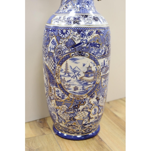 306 - A Large Rorstrand chinoiserie baluster vase, 70cm tall