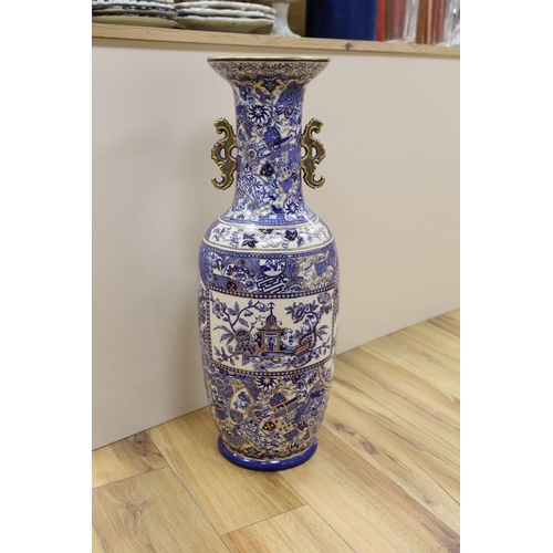 306 - A Large Rorstrand chinoiserie baluster vase, 70cm tall