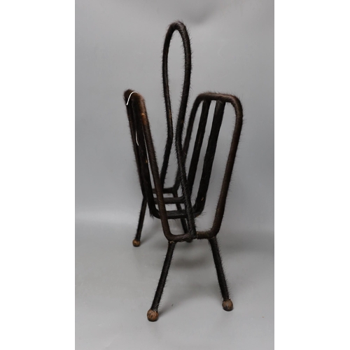 316 - Attributed to Jacques Adnet, horse hair magazine rack