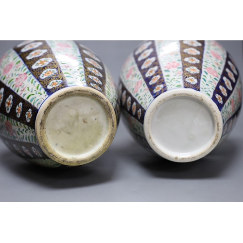 318 - A pair of Japanese 'Imari' ovoid vases, Meiji period, 36cm