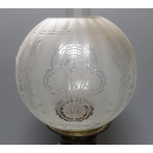 320 - A Victorian oil lamp, total height 58.5cm