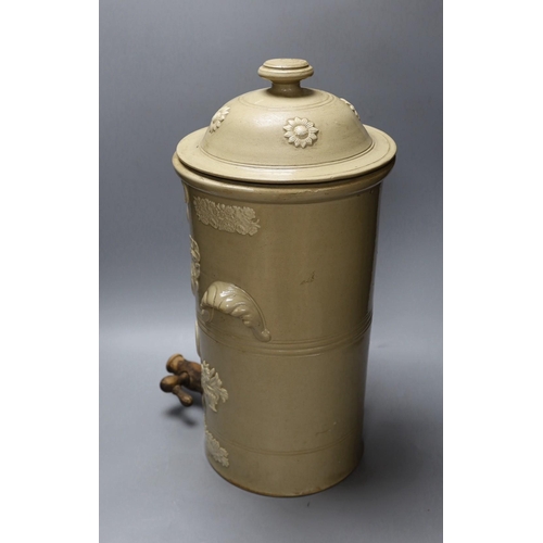 334 - A 19th century stoneware water filter, Hatkins & Co. 50cm tall