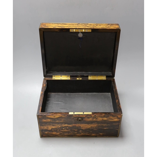 344 - A 19th century coromandel box, 31cm, no key