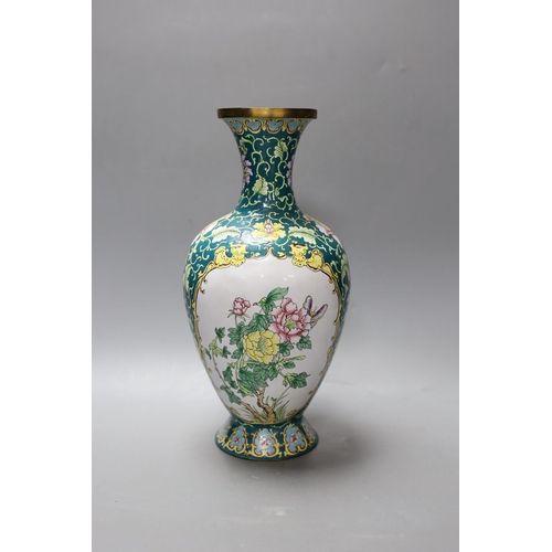 345 - A Chinese Guangzhou enamel vase, 32cm