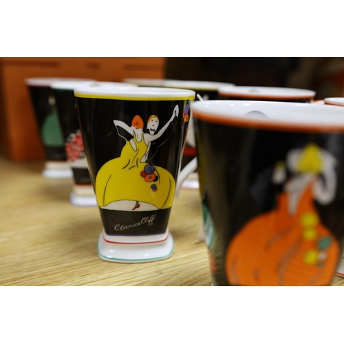 357 - Eight Clarice Cliff limited edition Age of Jazz mugs - Charleston, Fascinating Rhythm, Strike Up T... 