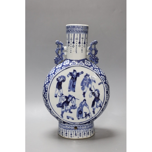 380 - A 19th century Chinese blue and white moonflask, 30.5cm high