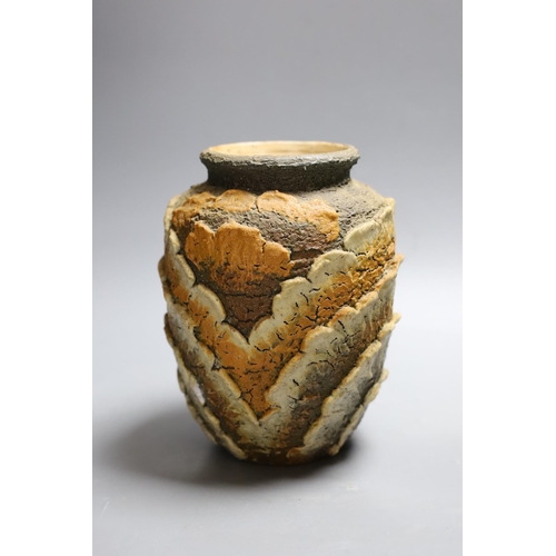 397 - A Louis Dage studio pottery vase 19.5cm tall