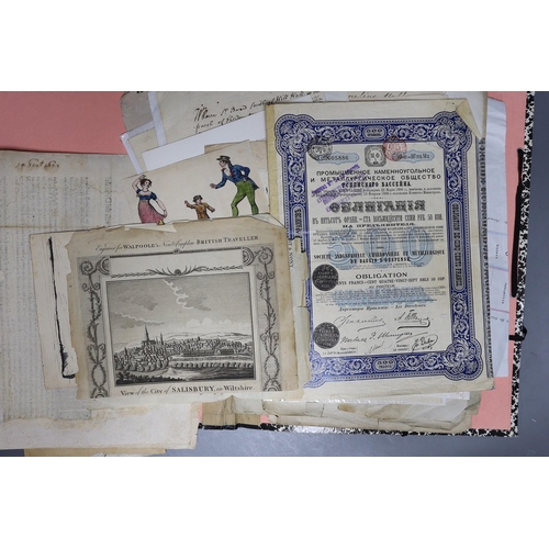 414 - A Victorian scrap album and mixed ephemera